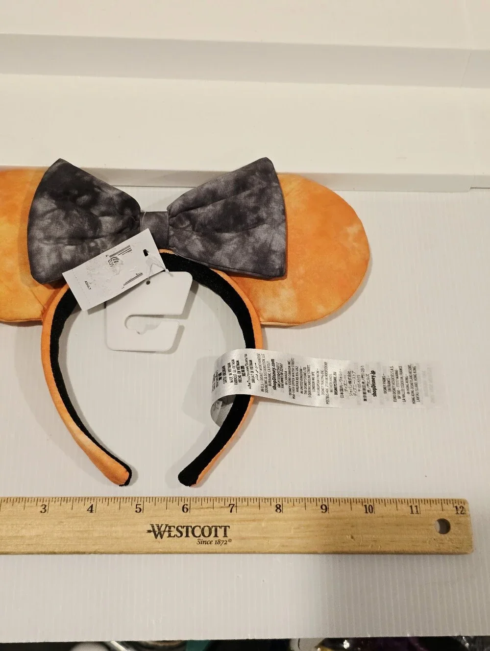 New Disney Parks Halloween Orange Tie Dye Minnie Mouse Ears Headband